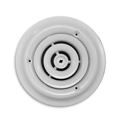 TRUaire 800X06, 6 Ceiling Diffuser, White Steel Ceiling Air Vent, 800 Series
