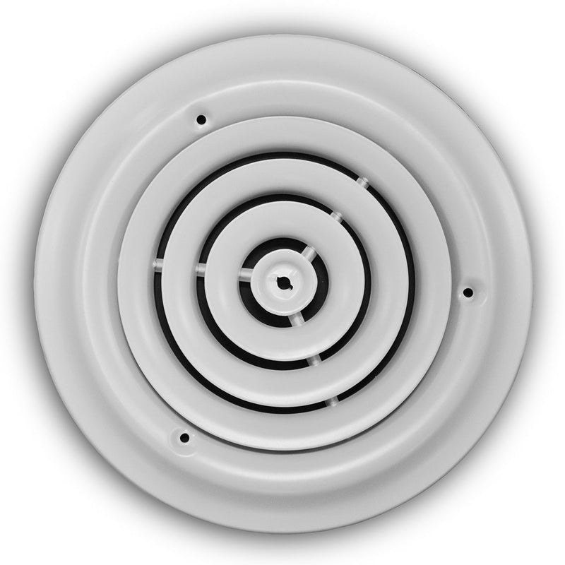 TRUaire 800X08, 8 Ceiling Diffuser, White Steel Ceiling Air Vent, 800 Series