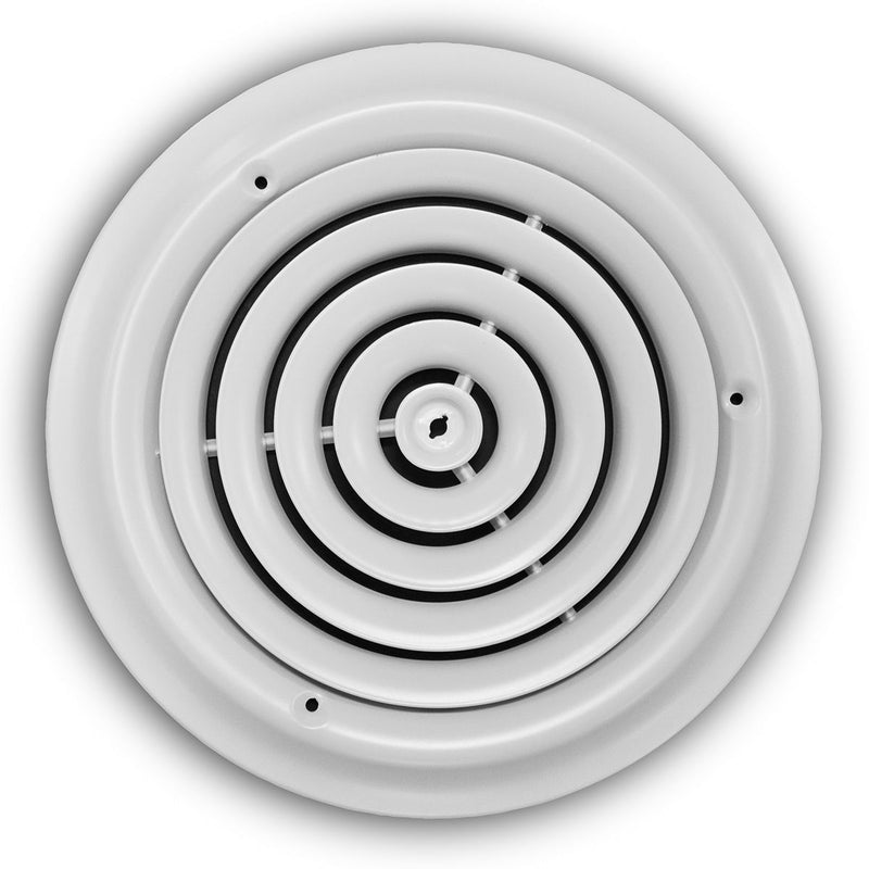 TRUaire 800X10, 10 Ceiling Diffuser, White Steel Ceiling Air Vent, 800 Series