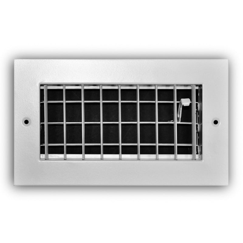 TRUaire A210VM08X04, 8x4 1-Way Air Register, White Aluminum Sidewall & Ceiling Air Vent, A210VM Series