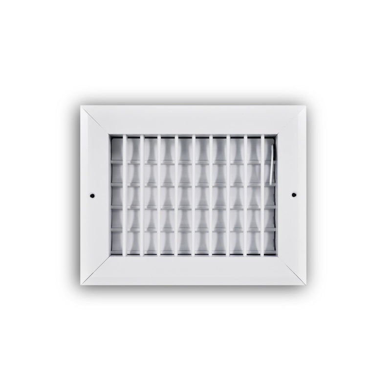 TRUaire A210VM08X06, 8x6 1-Way Air Register, White Aluminum Sidewall & Ceiling Air Vent, A210VM Series