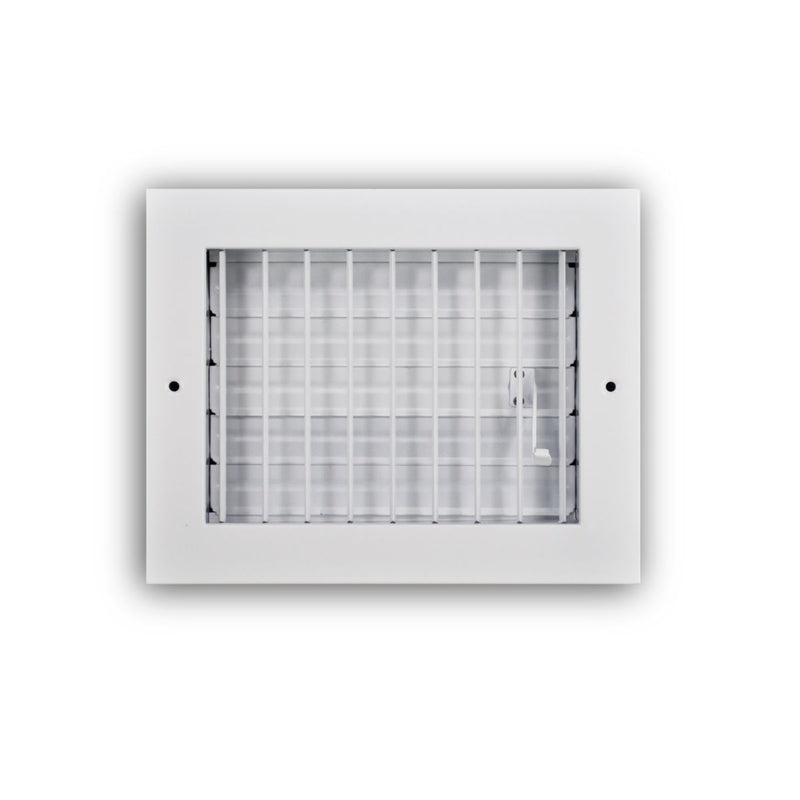 TRUaire A210VM08X08, 8x8 1-Way Air Register, White Aluminum Sidewall & Ceiling Air Vent, A210VM Series