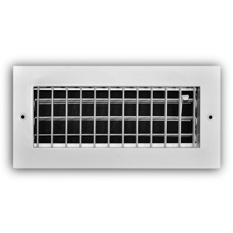 TRUaire A210VM10X04, 10x4 1-Way Air Register, White Aluminum Sidewall & Ceiling Air Vent, A210VM Series