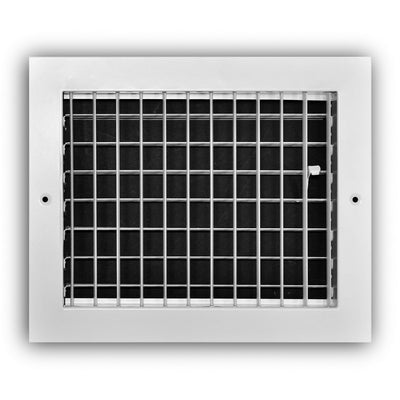 TRUaire A210VM10X08, 10x8 1-Way Air Register, White Aluminum Sidewall & Ceiling Air Vent, A210VM Series