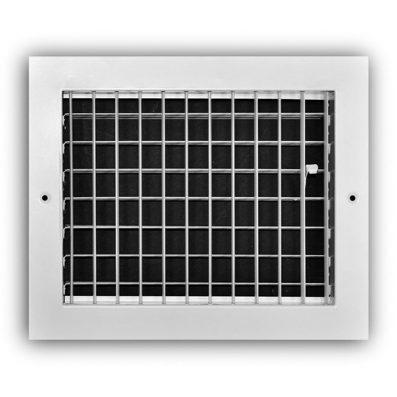 TRUaire A210VM10X08, 10x8 1-Way Air Register, White Aluminum Sidewall & Ceiling Air Vent, A210VM Series