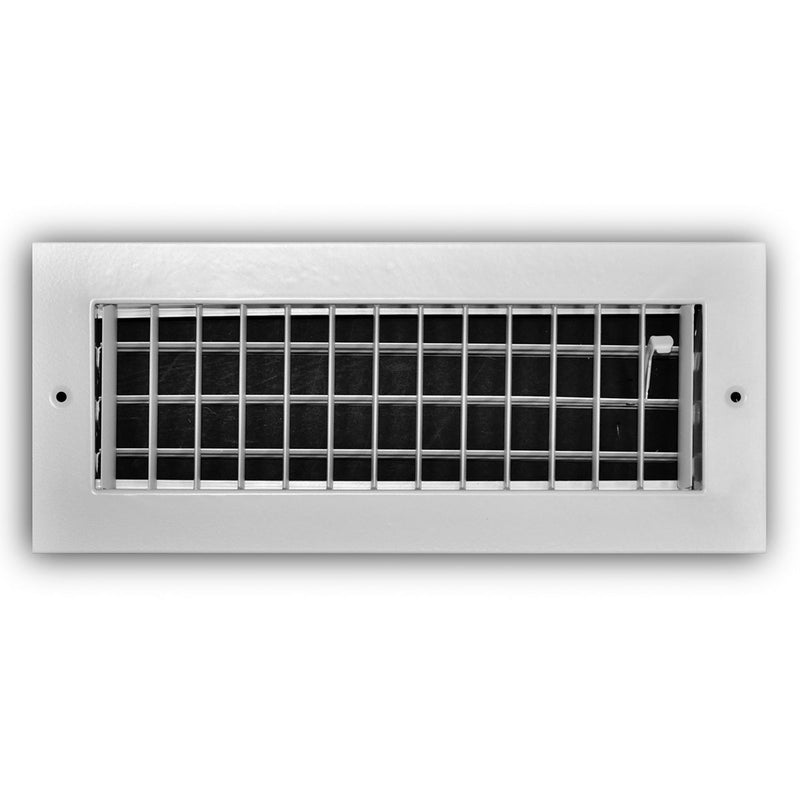 TRUaire A210VM12X04, 12x4 1-Way Air Register, White Aluminum Sidewall & Ceiling Air Vent, A210VM Series
