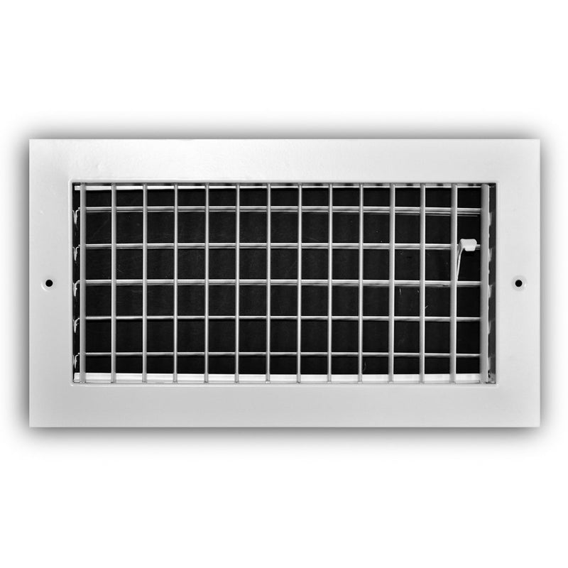 TRUaire A210VM12X06, 12x6 1-Way Air Register, White Aluminum Sidewall & Ceiling Air Vent, A210VM Series