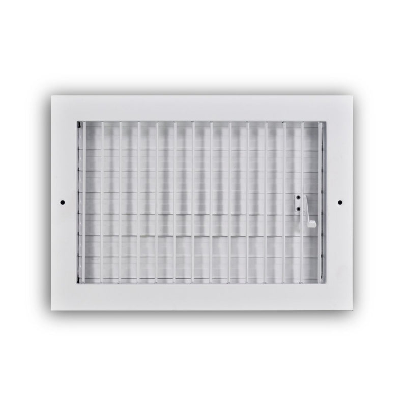 TRUaire A210VM12X08, 12x8 1-Way Air Register, White Aluminum Sidewall & Ceiling Air Vent, A210VM Series