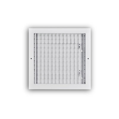 TRUaire A210VM12X12, 12x12 1-Way Air Register, White Aluminum Sidewall & Ceiling Air Vent, A210VM Series