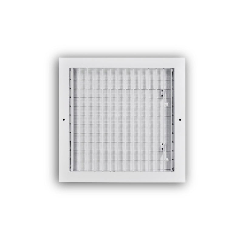 TRUaire A210VM12X12, 12x12 1-Way Air Register, White Aluminum Sidewall & Ceiling Air Vent, A210VM Series