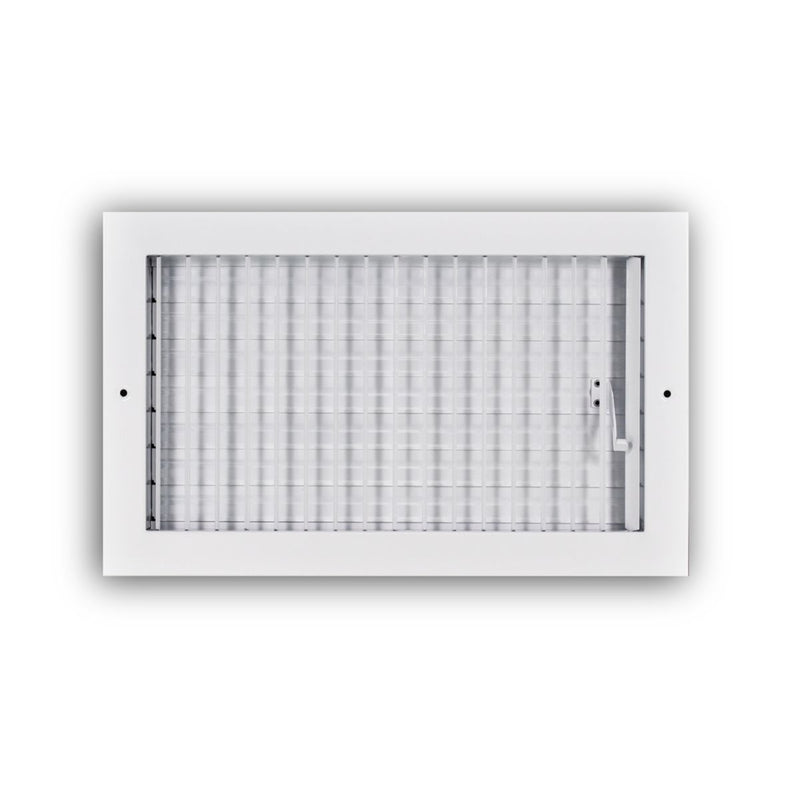 TRUaire A210VM14X08, 14x8 1-Way Air Register, White Aluminum, Steel Sidewall & Ceiling Air Vent, A210VM Series