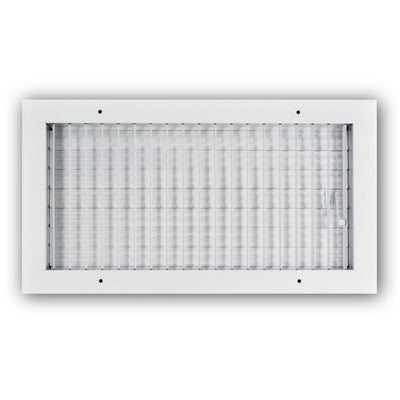 TRUaire A210VM16X08, 16x8 1-Way Air Register, White Aluminum, Steel Sidewall & Ceiling Air Vent, A210VM Series