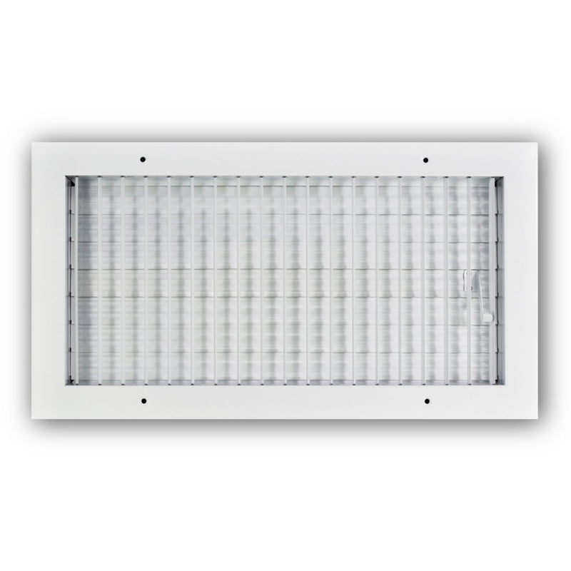 TRUaire A210VM16X08, 16x8 1-Way Air Register, White Aluminum, Steel Sidewall & Ceiling Air Vent, A210VM Series
