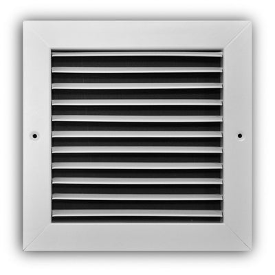 TRUaire A27008X08, 8x8 Return Air Grille, Fixed Bar, White Aluminum Wall & Ceiling Vent Cover, A270 Series