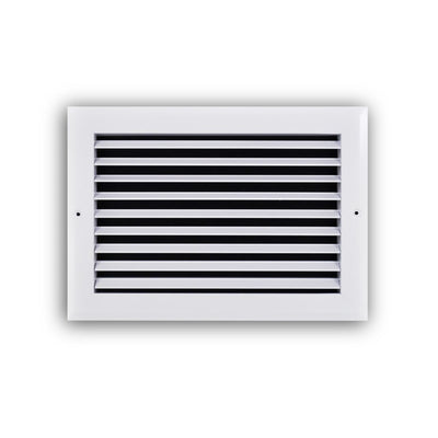 TRUaire A27012X08, 12x8 Return Air Grille, Fixed Bar, White Aluminum Wall & Ceiling Vent Cover, A270 Series