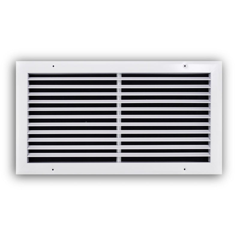 TRUaire A27020X10, 20x10 Return Air Grille, Fixed Bar, White Aluminum Wall & Ceiling Vent Cover, A270 Series