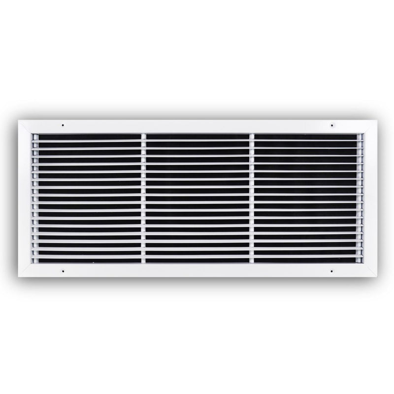 TRUaire A27030X12, 30x12 Return Air Grille, Fixed Bar, White Aluminum Wall & Ceiling Vent Cover, A270 Series