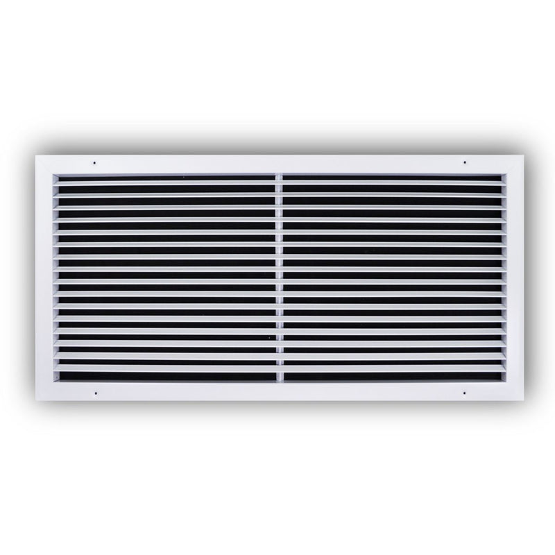TRUaire A27030X14, 30x14 Return Air Grille, Fixed Bar, White Aluminum Wall & Ceiling Vent Cover, A270 Series