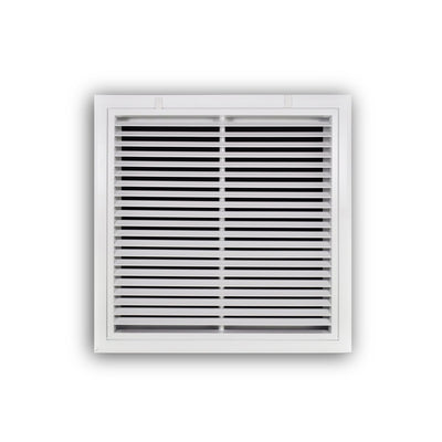 TRUaire A29018X18, 18x18 Return Air Filter Grille, Fixed Bar, White Aluminum Filter Back Vent Cover, Fits 18x18x1 Filter, A290 Series