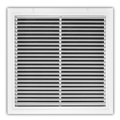TRUaire A29020X20, 20x20 Return Air Filter Grille, Fixed Bar, White Aluminum Filter Back Vent Cover, Fits 20x20x1 Filter, A290 Series