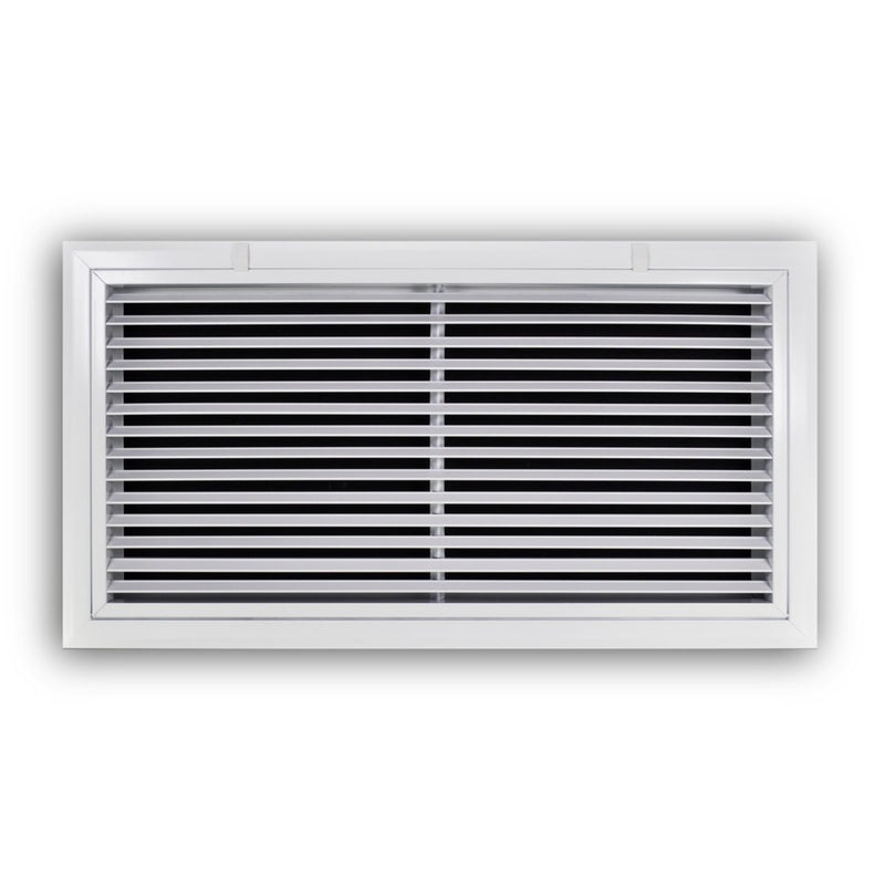 TRUaire A29024X12, 24x12 Return Air Filter Grille, Fixed Bar, White Aluminum Filter Back Vent Cover, Fits 24x12x1 Filter, A290 Series