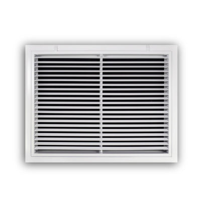 TRUaire A29024X18, 24x18 Return Air Filter Grille, Fixed Bar, White Aluminum Filter Back Vent Cover, Fits 24x18x1 Filter, A290 Series