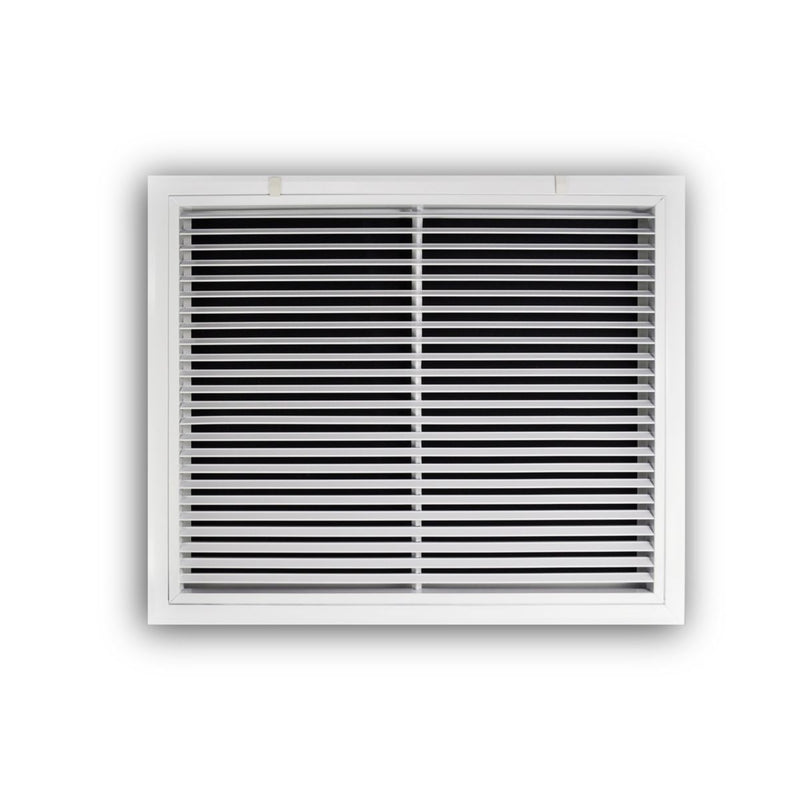 TRUaire A29024X20, 24x20 Return Air Filter Grille, Fixed Bar, White Aluminum Filter Back Vent Cover, Fits 24x20x1 Filter, A290 Series