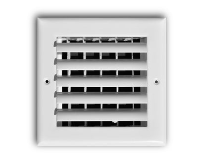 TRUaire A301HM06X06, 6x6 1-Way Curved Blade Air Register, White Aluminum Sidewall & Ceiling Air Vent, A301HM Series