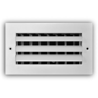 TRUaire A301HM08X04, 8x4 1-Way Curved Blade Air Register, White Aluminum Sidewall & Ceiling Air Vent, A301HM Series