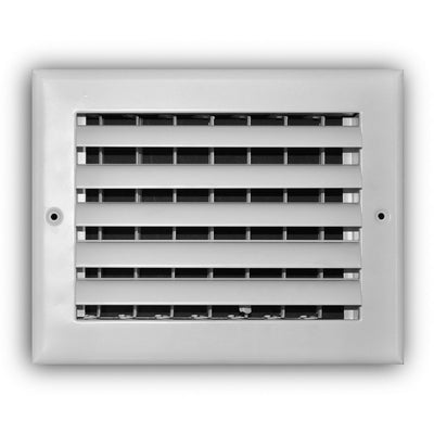 TRUaire A301HM08X06, 8x6 1-Way Curved Blade Air Register, White Aluminum Sidewall & Ceiling Air Vent, A301HM Series