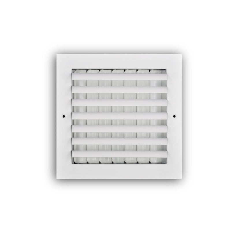 TRUaire A301HM08X08, 8x8 1-Way Curved Blade Air Register, White Aluminum Sidewall & Ceiling Air Vent, A301HM Series