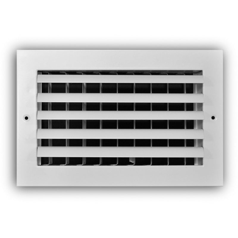 TRUaire A301HM10X06, 10x6 1-Way Curved Blade Air Register, White Aluminum Sidewall & Ceiling Air Vent, A301HM Series