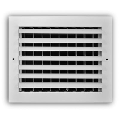 TRUaire A301HM10X08, 10x8 1-Way Curved Blade Air Register, White Aluminum Sidewall & Ceiling Air Vent, A301HM Series