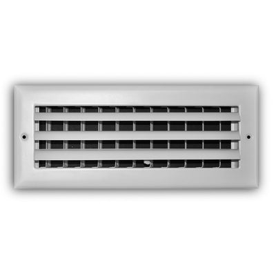 TRUaire A301HM12X04, 12x4 1-Way Curved Blade Air Register, White Aluminum Sidewall & Ceiling Air Vent, A301HM Series