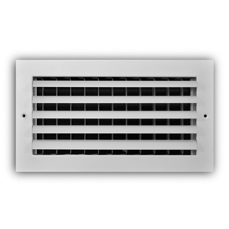 TRUaire A301HM12X06, 12x6 1-Way Curved Blade Air Register, White Aluminum Sidewall & Ceiling Air Vent, A301HM Series