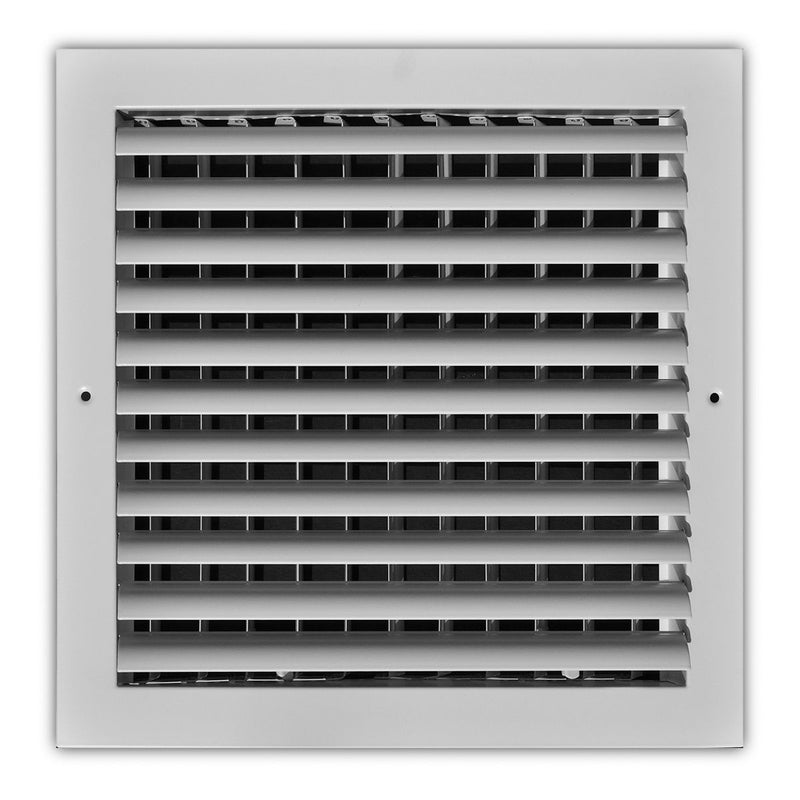 TRUaire A301HM12X12, 12x12 1-Way Curved Blade Air Register, White Aluminum Sidewall & Ceiling Air Vent, A301HM Series