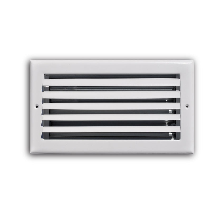 TRUaire A301HO08X04, 8x4 1-Way Curved Blade Air Register, White Aluminum Sidewall & Ceiling Air Vent with Opposed Blade Damper, A301HO Series