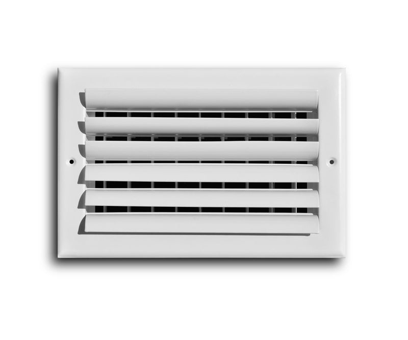 TRUaire A302M10X06, 10x6 2-Way Curved Blade Air Register, White Aluminum Sidewall & Ceiling Air Vent, A302M Series