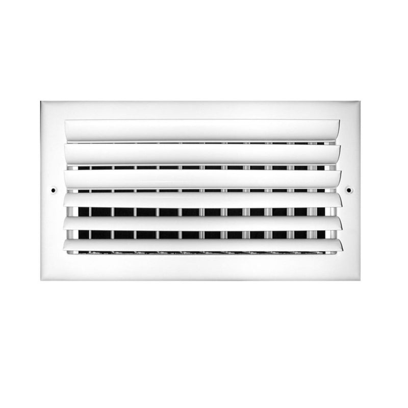 TRUaire A302M12X06, 12x6 2-Way Curved Blade Air Register, White Aluminum Sidewall & Ceiling Air Vent, A302M Series