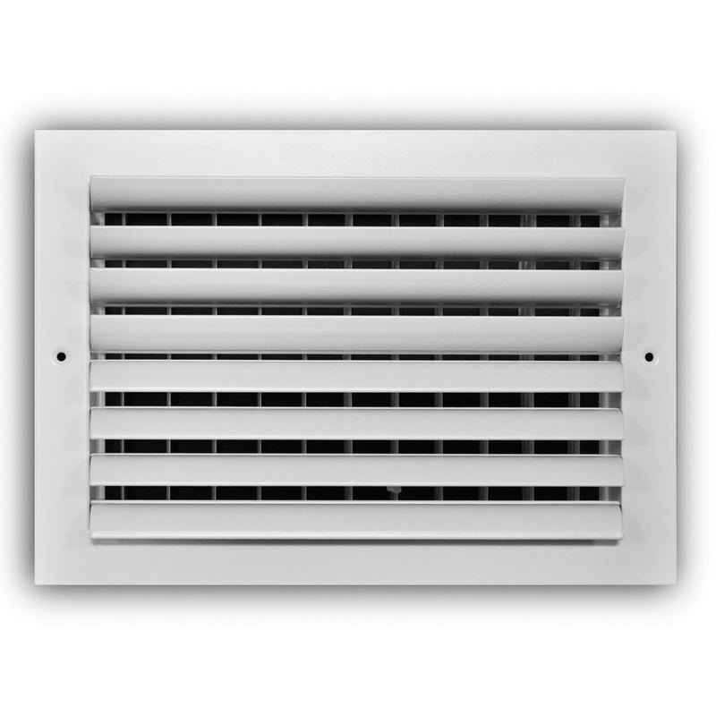 TRUaire A302M12X08, 12x8 2-Way Curved Blade Air Register, White Aluminum Sidewall & Ceiling Air Vent, A302M Series