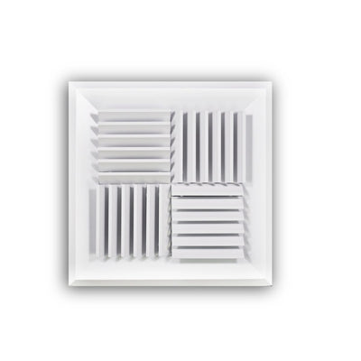 TRUaire A520B10X10, 10x10 Ceiling Diffuser, White Aluminum Ceiling Air Vent, A520B Series