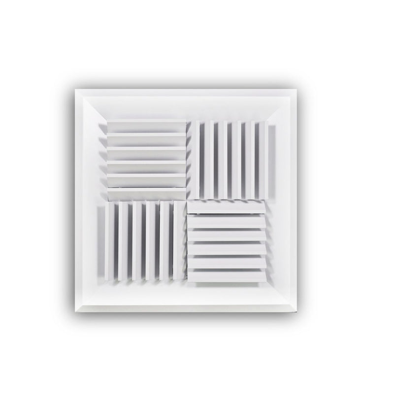 TRUaire A520B10X10, 10x10 Ceiling Diffuser, White Aluminum Ceiling Air Vent, A520B Series