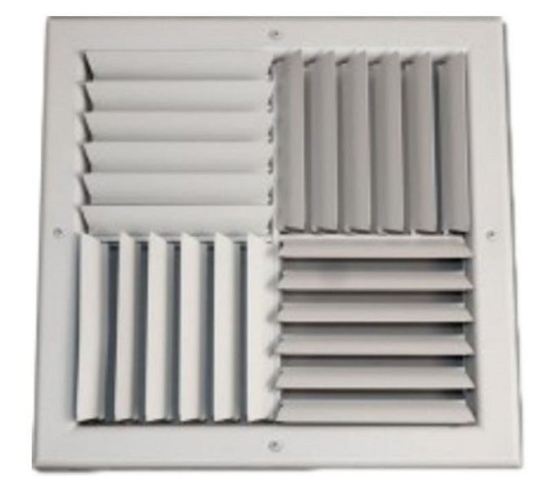 Tuttle & Bailey SQD1414LT2424WH, 24x24 Ceiling Diffuser, 14 in Neck, White Steel Ceiling Air Vent