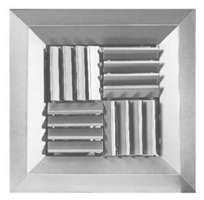Tuttle & Bailey SQD88LT2424WH, 24x24 Ceiling Diffuser, 8 in Neck, White Steel Ceiling Air Vent