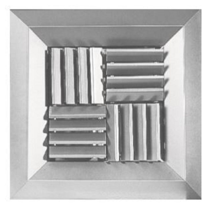Tuttle & Bailey SQD88LT2424WH, 24x24 Ceiling Diffuser, 8 in Neck, White Steel Ceiling Air Vent