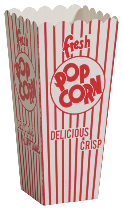 Winco 41047CS 1.25 Oz. Popcorn Scoop Box Red and White Striped Design