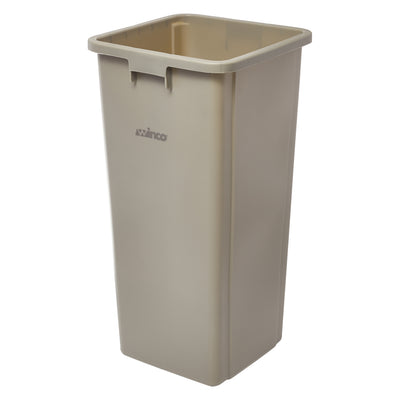 Winco PTCS-23BE 15-5/8 Inch Trash Can 23 Gallon Beige Plastic