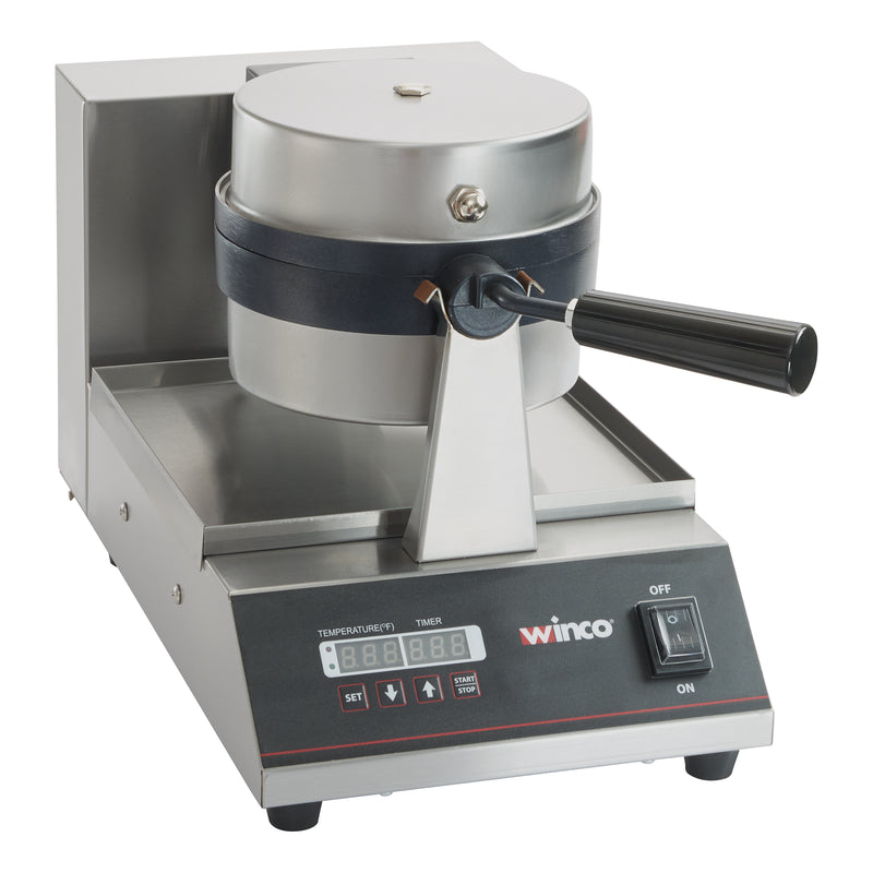 Winco BWM-07 10 Inch Belgian Waffle Baker Round Electric Non-stick Aluminum Grids