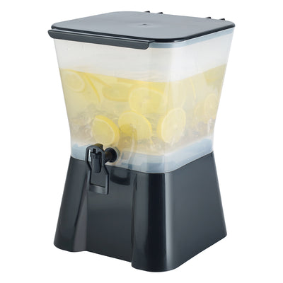 Winco PBD-3SK 3 Gallon Square Beverage Dispenser - Black Plastic Dripless Faucet Detachable Reservoir