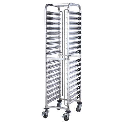 Winco SRK-36 21-5/8 Inch Mobile Steam Pan Rack - 36 Tier Stainless Steel with Brakes